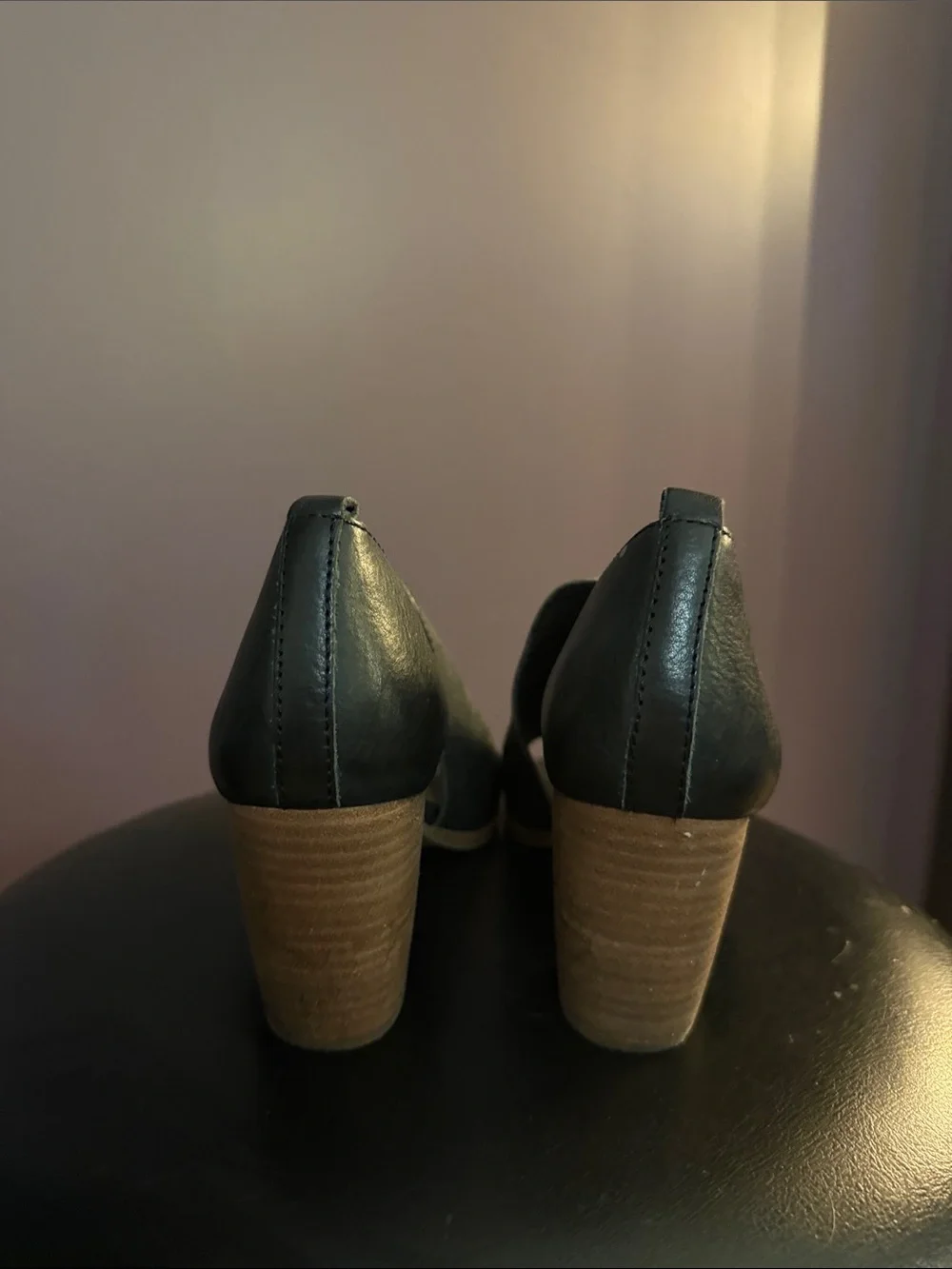 Lucky Brand Black Open-Toe Leather Ankle Booties